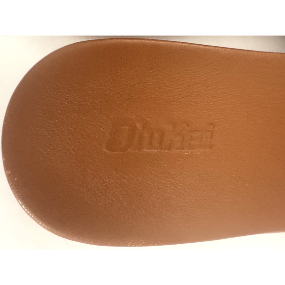 Olukai Tiare Slide Sandals 8 Fox Brown Leather Cushioned Comfort Support - NWT - Picture 5 of 11